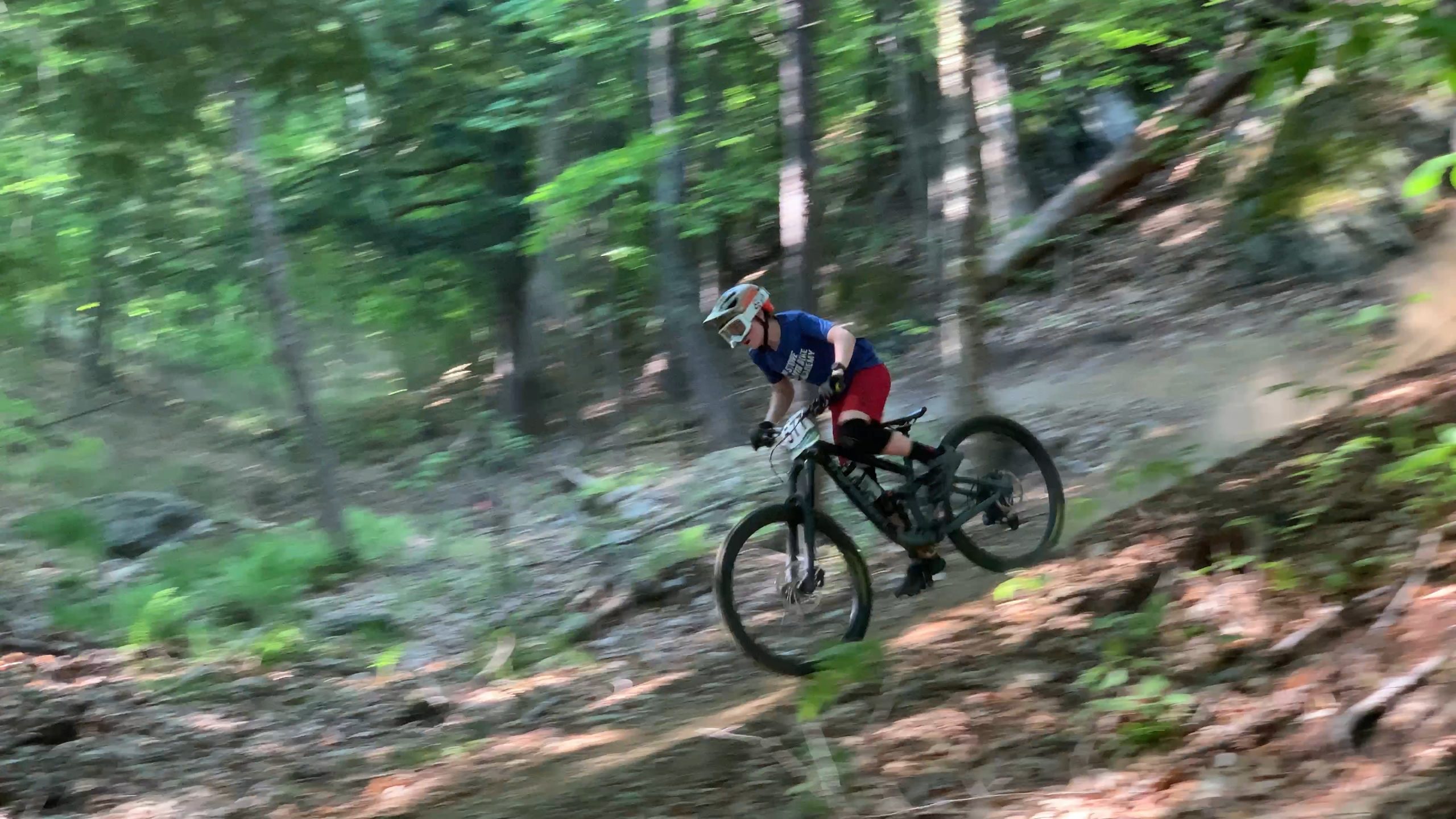 Mountain biker on the trails at Sleepy Hollow.