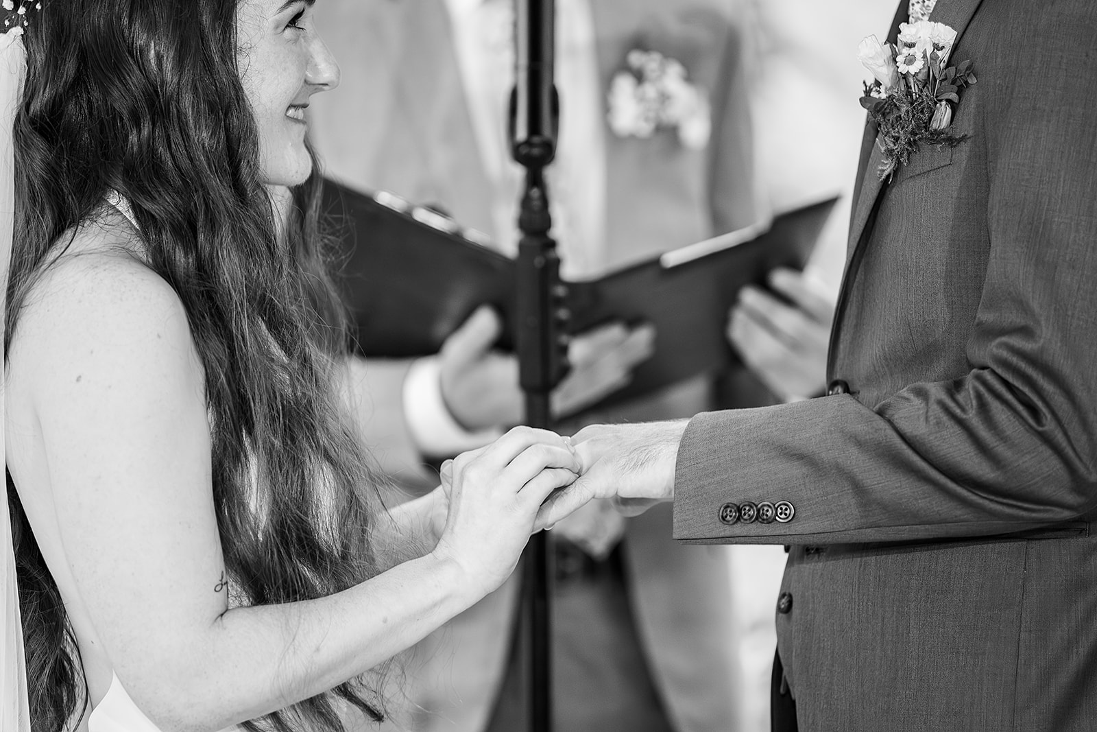 Whimsical Woodland Wedding at Sleepy Hollow Inn 11 Couple holding hands