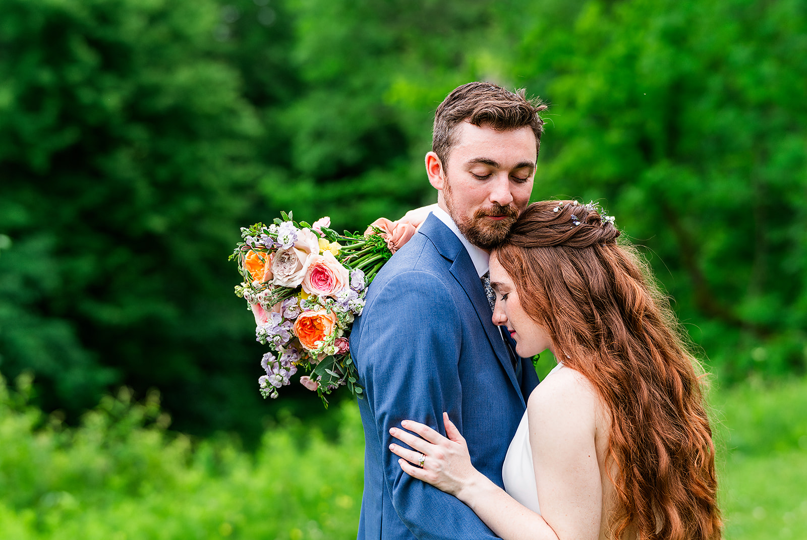 Whimsical Woodland Wedding at Sleepy Hollow Inn 21 couple portrait
